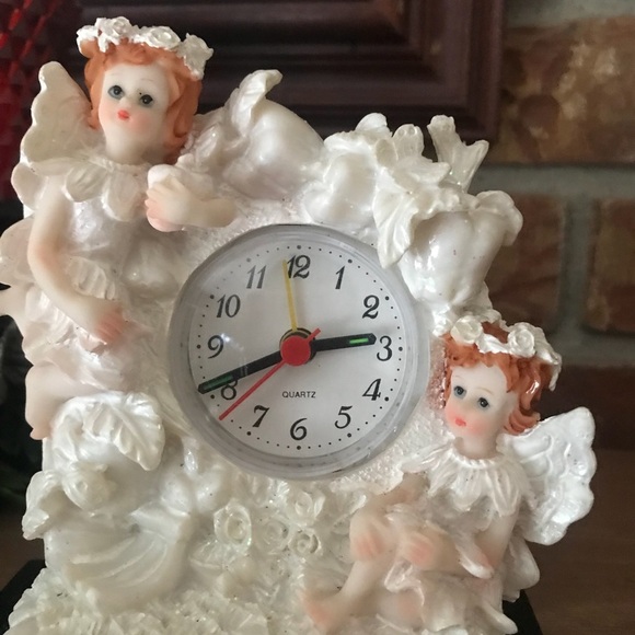 Rare Ashley Belle Cherub Angel Porcelain Clock - Picture 3 of 7